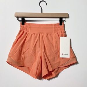 Lululemon Hotty Hot HR Short 4” Lined Coral Kiss
